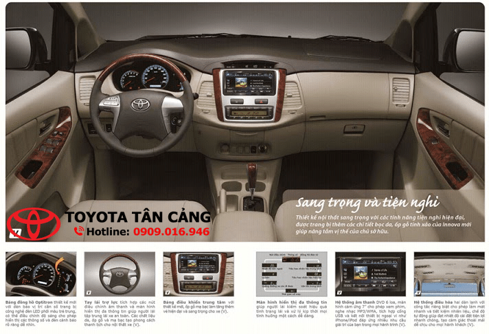 Nội thất Toyota Innova cũng rất sang trọng và tiện nghi