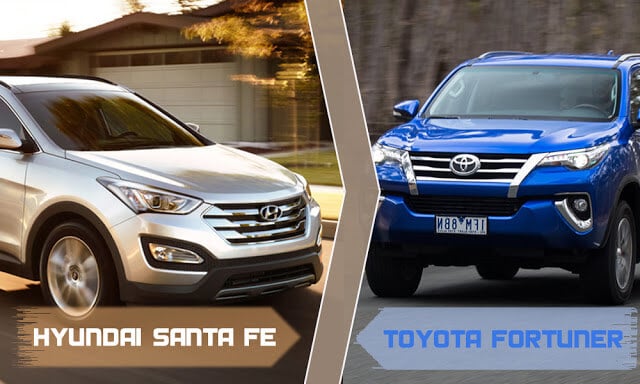so sanh hyundai santafe vs toyota fortuner 2017 1 1 - So sánh Toyota Fortuner với Hyundai Santafe máy xăng, hai cầu - Muaxegiatot.vn