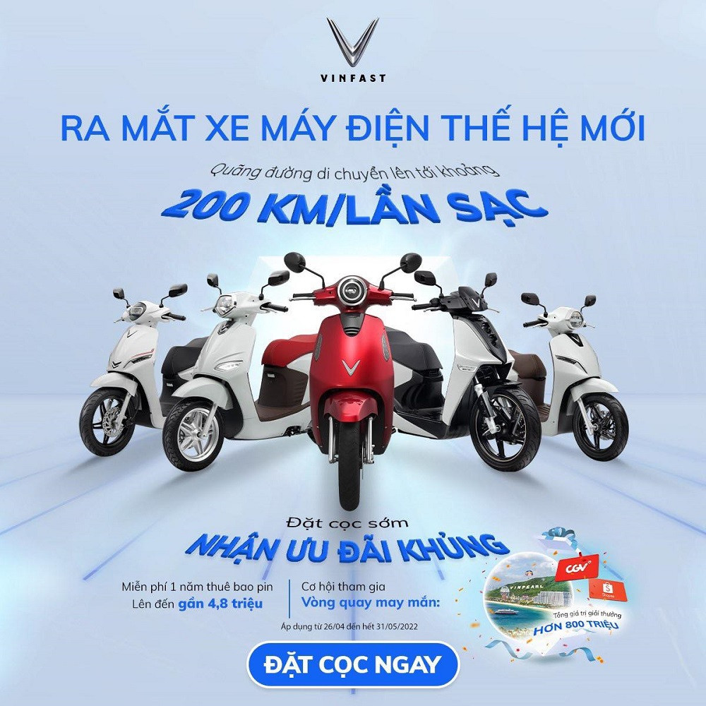 Tổng quan 5 mẫu xe máy điện VinFast thế hệ mới trang bị pin LFP